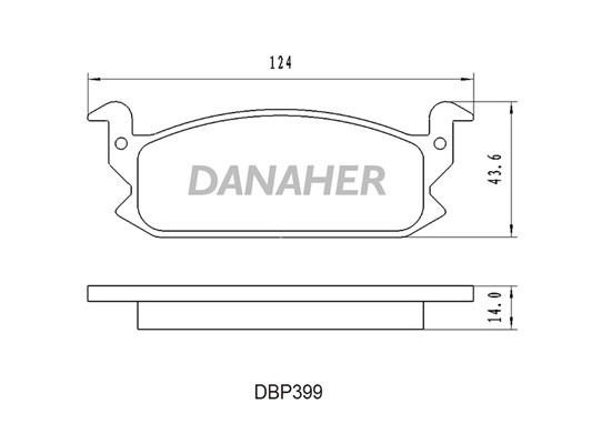 Danaher DBP399 Brake Pad Set, disc brake DBP399