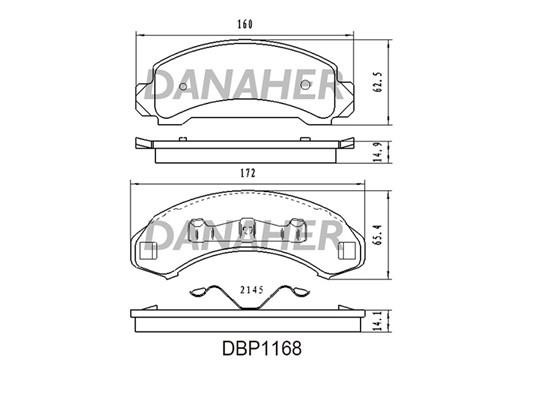 Danaher DBP1168 Brake Pad Set, disc brake DBP1168
