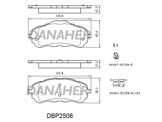 Danaher DBP2506 Brake Pad Set, disc brake DBP2506