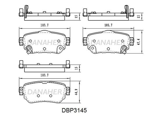Danaher DBP3145 Brake Pad Set, disc brake DBP3145