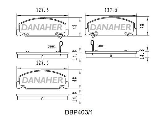 Danaher DBP403/1 Brake Pad Set, disc brake DBP4031