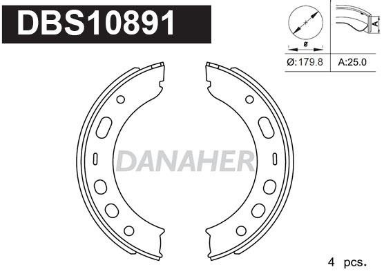 Danaher DBS10891 Parking brake shoes DBS10891