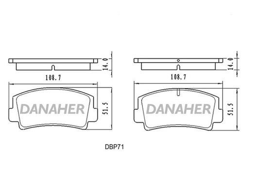 Danaher DBP71 Brake Pad Set, disc brake DBP71