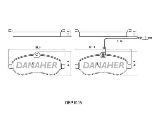 Danaher DBP1995 Brake Pad Set, disc brake DBP1995