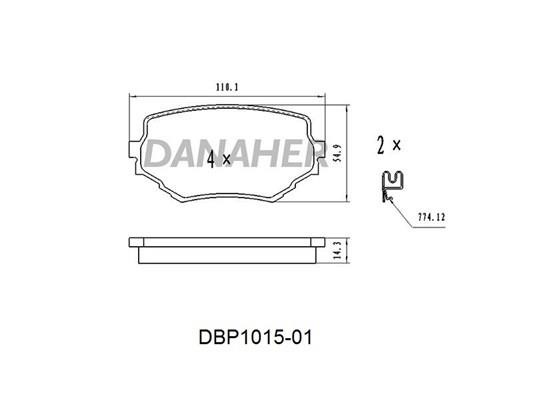 Danaher DBP1015-01 Brake Pad Set, disc brake DBP101501