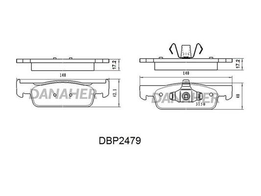 Danaher DBP2479 Brake Pad Set, disc brake DBP2479