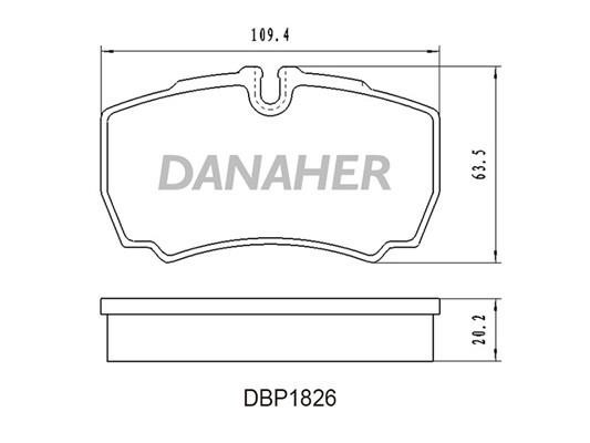 Danaher DBP1826 Brake Pad Set, disc brake DBP1826