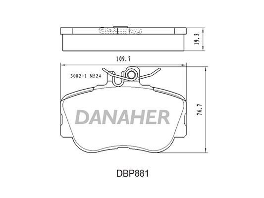 Danaher DBP881 Brake Pad Set, disc brake DBP881