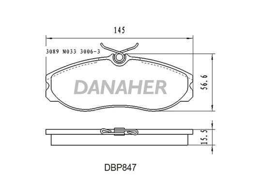 Danaher DBP847 Brake Pad Set, disc brake DBP847