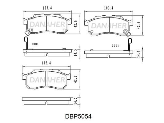 Danaher DBP5054 Brake Pad Set, disc brake DBP5054