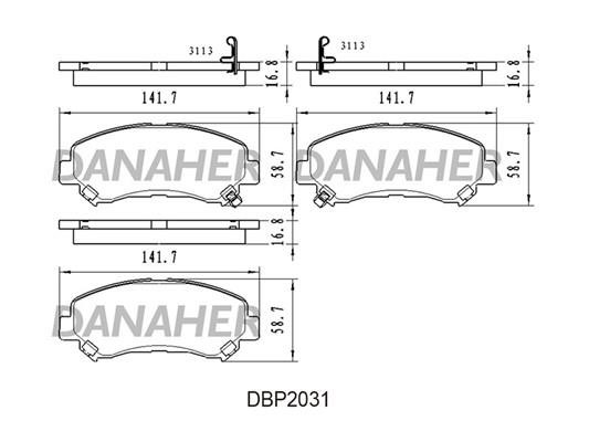 Danaher DBP2031 Brake Pad Set, disc brake DBP2031