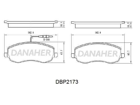 Danaher DBP2173 Brake Pad Set, disc brake DBP2173