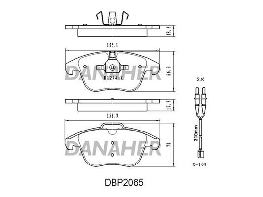 Danaher DBP2065 Brake Pad Set, disc brake DBP2065