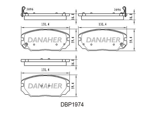 Danaher DBP1974 Brake Pad Set, disc brake DBP1974