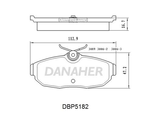 Danaher DBP5182 Rear disc brake pads, set DBP5182