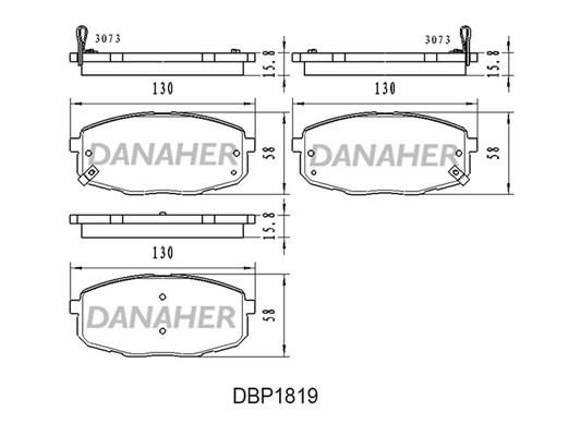 Danaher DBP1819 Brake Pad Set, disc brake DBP1819
