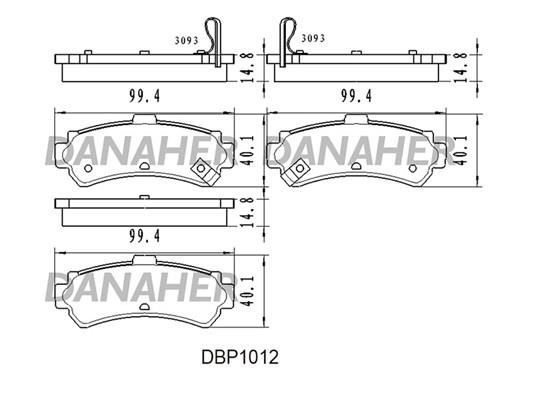 Danaher DBP1012 Brake Pad Set, disc brake DBP1012