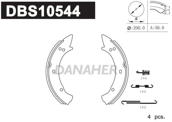 Danaher DBS10544 Brake shoe set DBS10544
