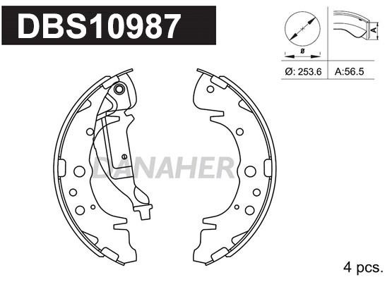 Danaher DBS10987 Brake shoe set DBS10987