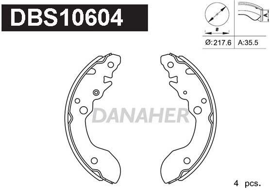 Danaher DBS10604 Brake shoe set DBS10604