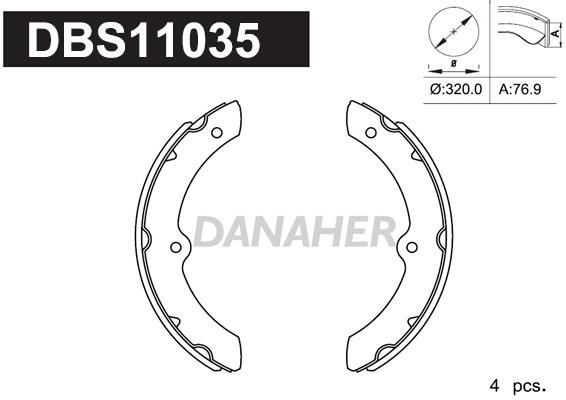 Danaher DBS11035 Brake shoe set DBS11035