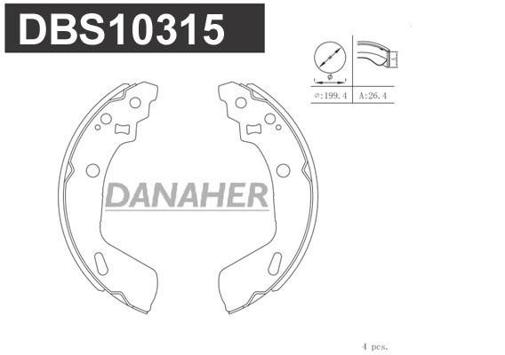 Danaher DBS10315 Parking brake shoes DBS10315