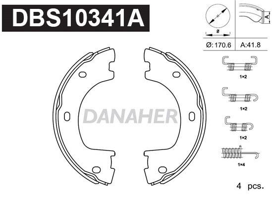 Danaher DBS10341A Parking brake shoes DBS10341A