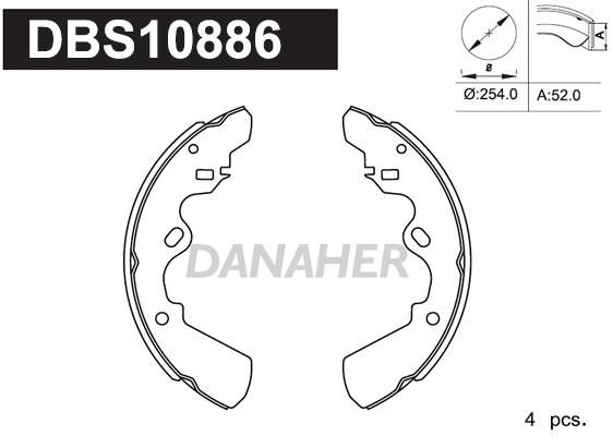 Danaher DBS10886 Brake shoe set DBS10886