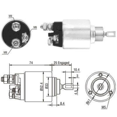 We Parts 471480144 Solenoid switch, starter 471480144
