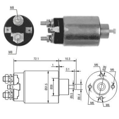 We Parts 471480095 Solenoid switch, starter 471480095