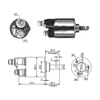 We Parts 471480250 Solenoid switch, starter 471480250