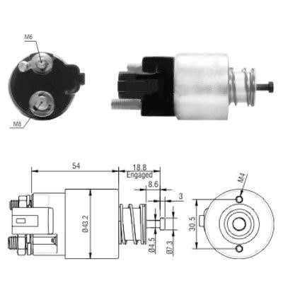 We Parts 471480155 Solenoid switch, starter 471480155