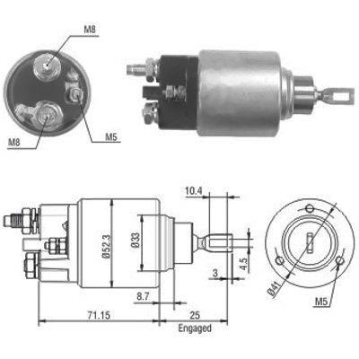 We Parts 471480153 Solenoid switch, starter 471480153