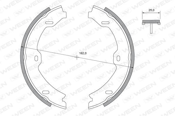 Ween 152-2486 Parking brake shoes 1522486