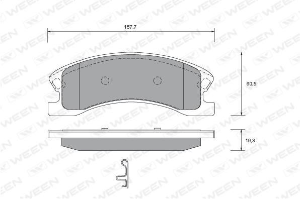 Ween 151-2501 Brake Pad Set, disc brake 1512501