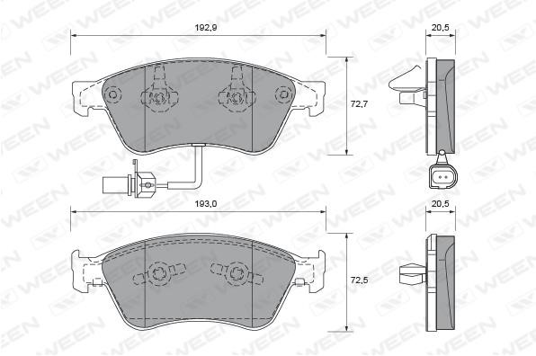 Ween 151-1942 Brake Pad Set, disc brake 1511942