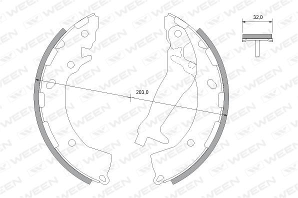 Ween 152-2501 Brake shoe set 1522501