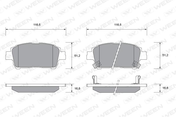 Ween 151-1380 Brake Pad Set, disc brake 1511380