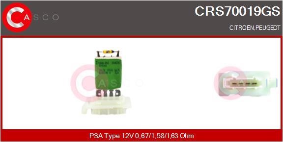 Casco CRS70019GS Resistor, interior blower CRS70019GS