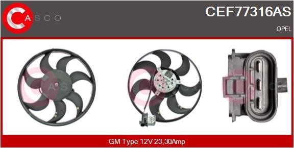 Casco CEF77316AS Hub, engine cooling fan wheel CEF77316AS