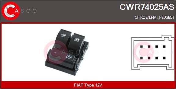 Electric window switch Citroen Jumper: CWR74025AS Casco Window regulator button block