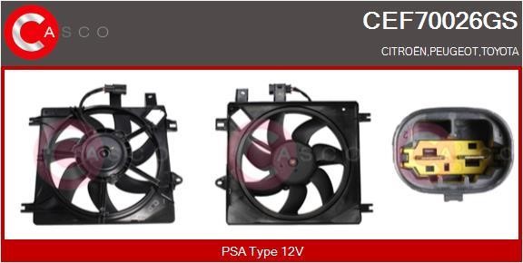 Casco CEF70026GS Electric Motor, radiator fan CEF70026GS