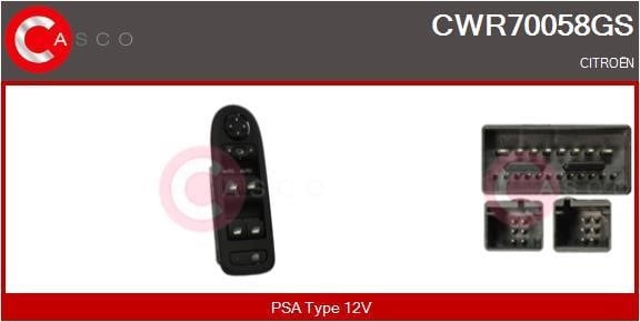 Casco CWR70058GS Power window button CWR70058GS