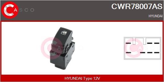 Power window switch Hyundai Getz: CWR78007AS Casco Power window button
