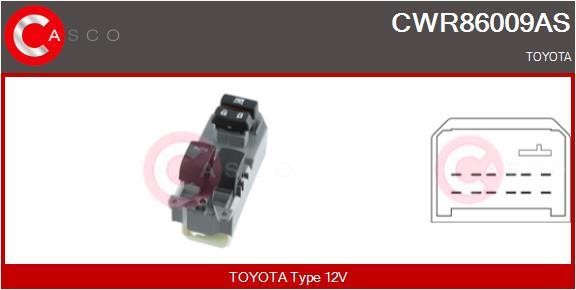 Electric window switch Toyota Yaris: CWR86009AS Casco Window regulator button block