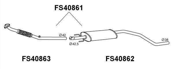 Faurecia FS40861 Front Silencer FS40861