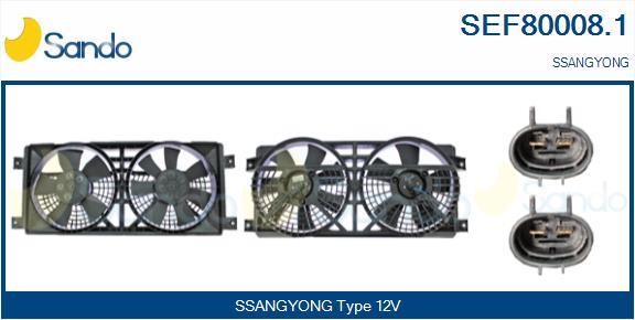 Sando SEF80008.1 Electric Motor, radiator fan SEF800081