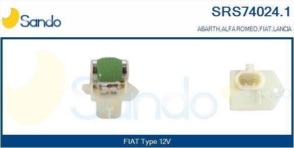 Sando SRS74024.1 Pre-resistor, electro motor radiator fan SRS740241