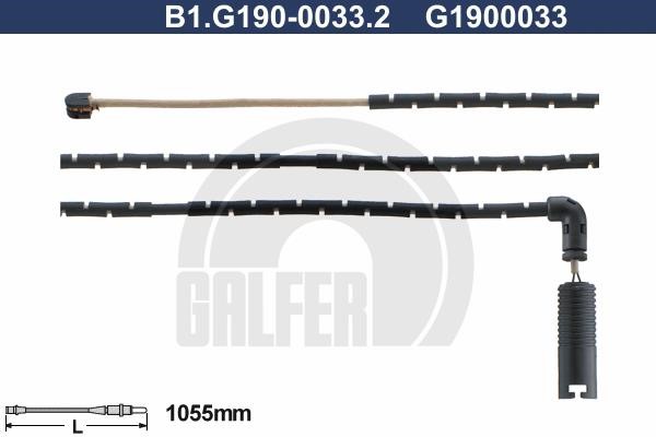 Galfer B1G19000332 Warning contact, brake pad wear B1G19000332