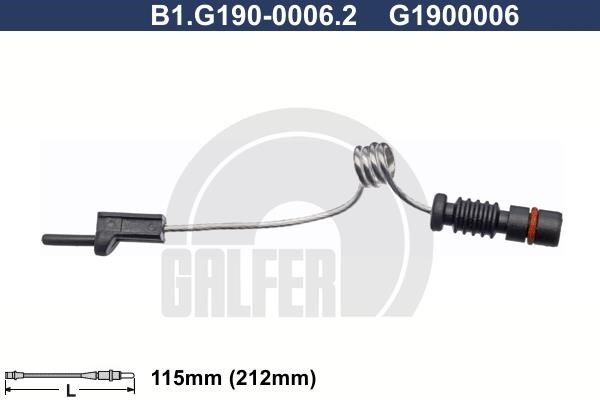 Galfer B1G19000062 Warning contact, brake pad wear B1G19000062